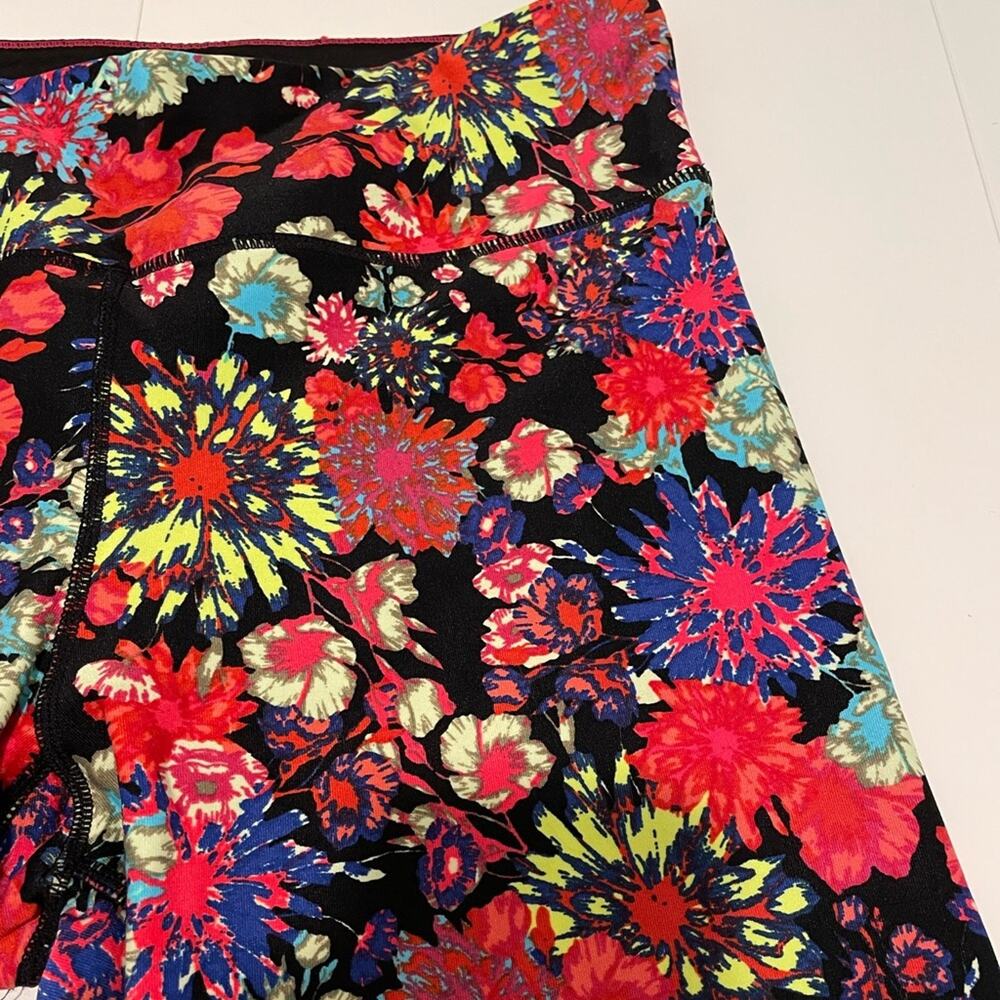 Calvin Klein Brand Women's Large Neon Floret Pop Pink Biker Shorts High Waist - Picture 7 of 8